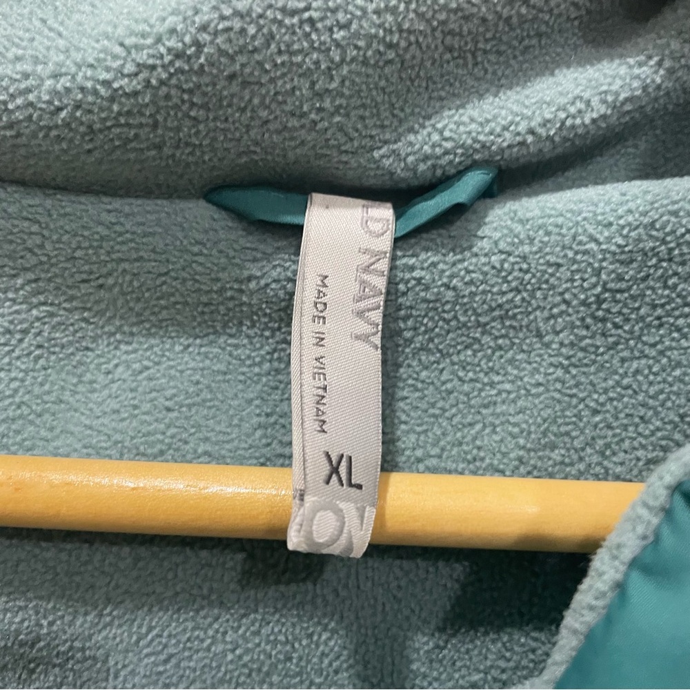 Old Navy Teal Puffer Vest Women’s XL  Snap Front Quilted Winter Fleece Lined - Picture 2 of 10